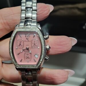 Lucien Piccard Pink Dial Silver Women's Watch